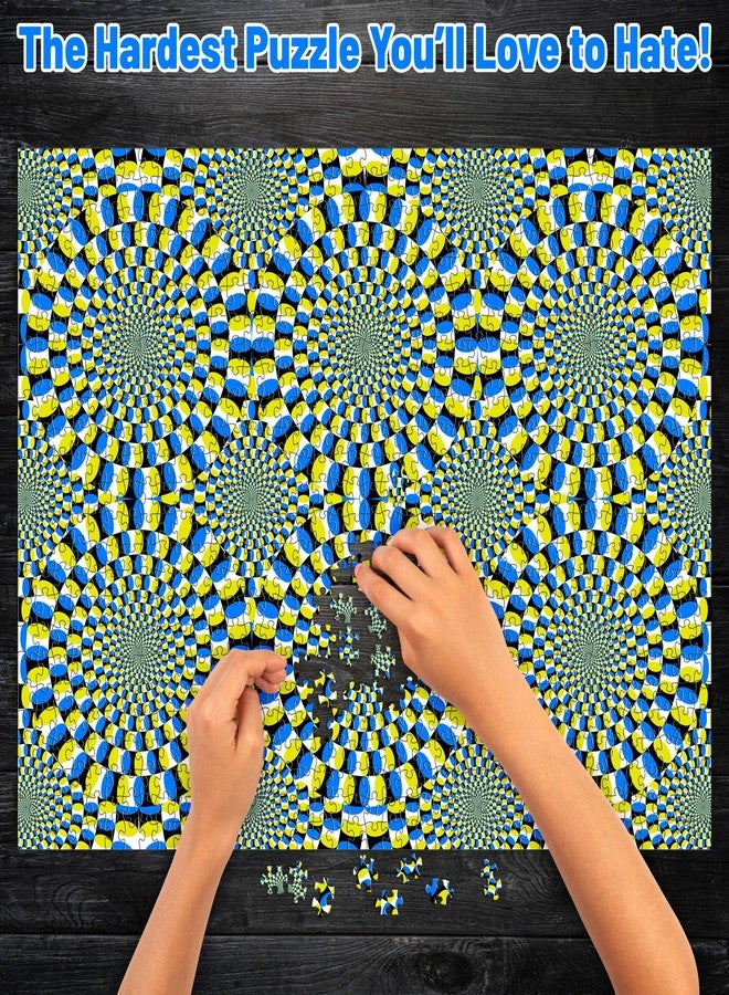 Funwares Optical Illusion Puzzle - 1000 Piece Expert-Level Jigsaw for Adults - Hypnotic Visual Movement - Modern Art Challenge - Elegant Gift for Puzzle Pros & Design Lovers - Image 2